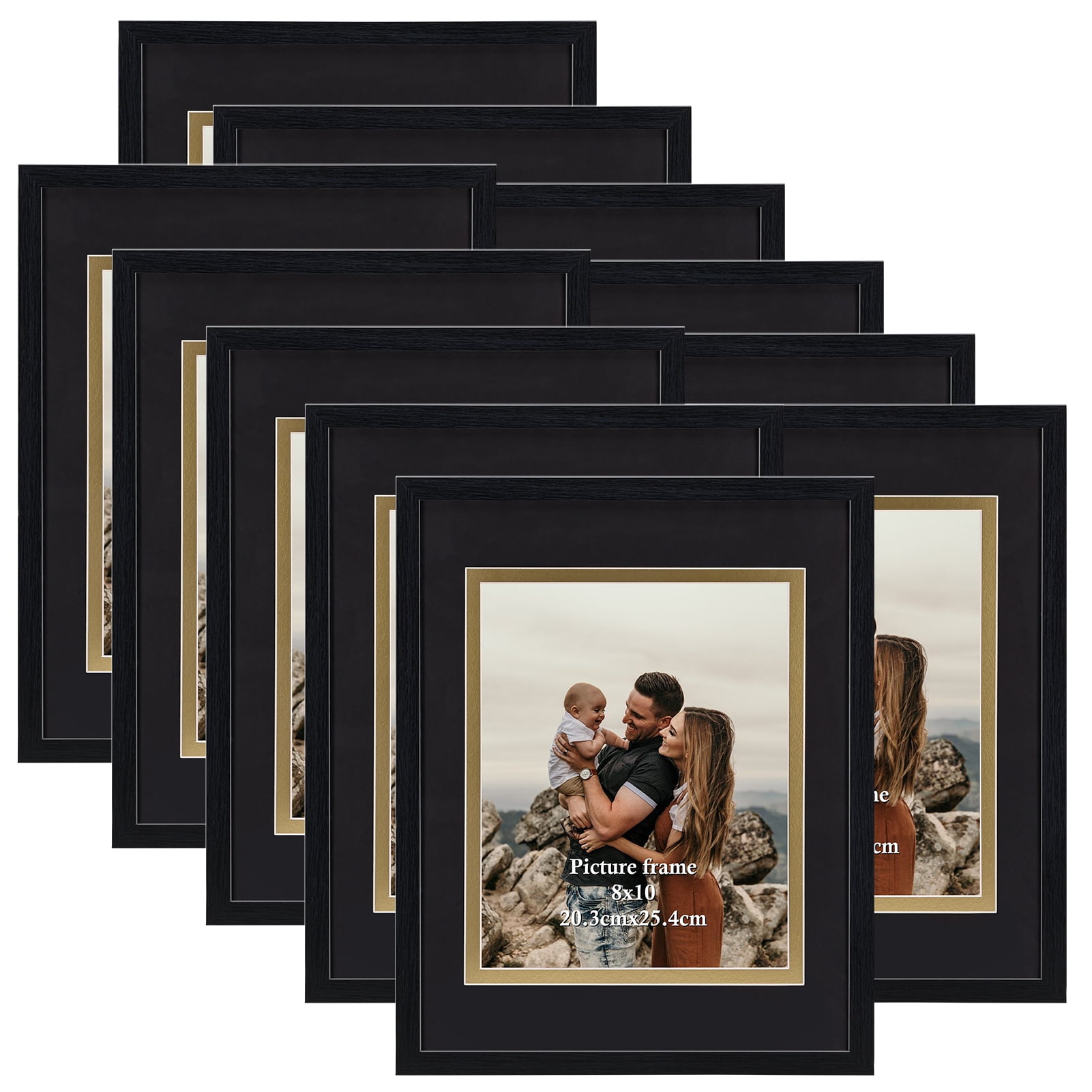 11 Pack 8x10 Picture Frames Set Black 8 by 10 Photo Frame for Wall