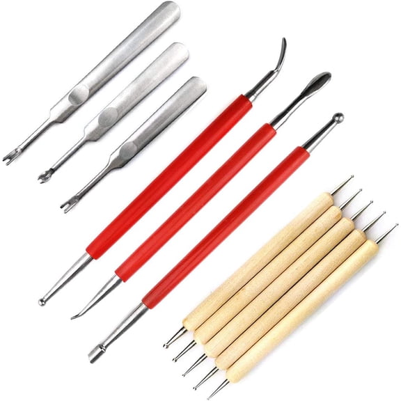 11 Pack: Embossing Stylus Tool Set ,Leather Craft Carving Modelling Tool Grooving Tool