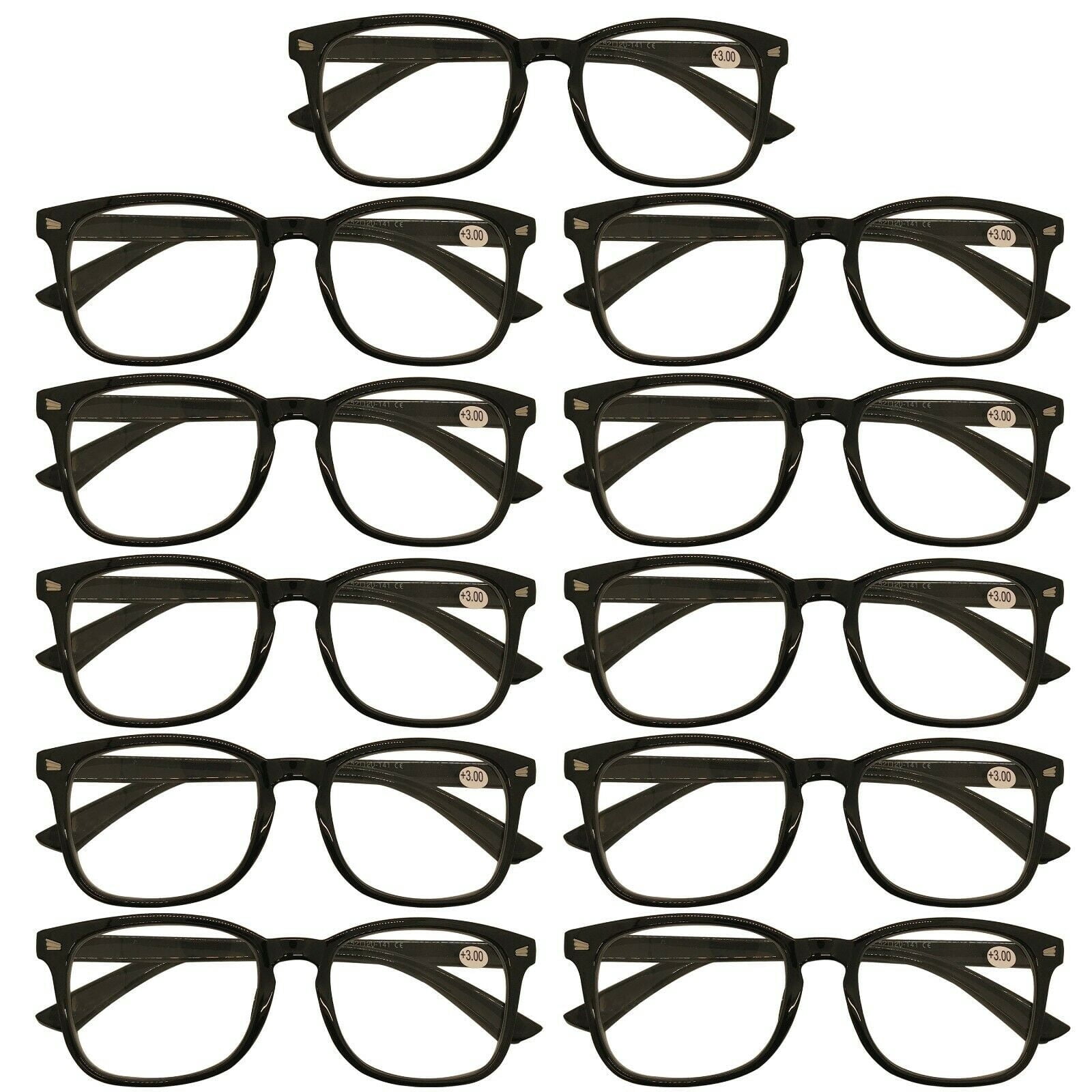 11 Packs Men's & Women's Oval Round Frame Reading Glasses Blue Light Blocking Readers