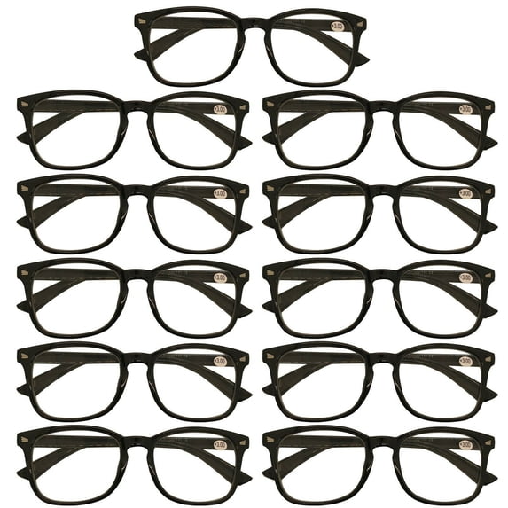 11 Packs Mens Womens Oval Round Frame Reading Glasses Blue Light Blocking Readers +3.50