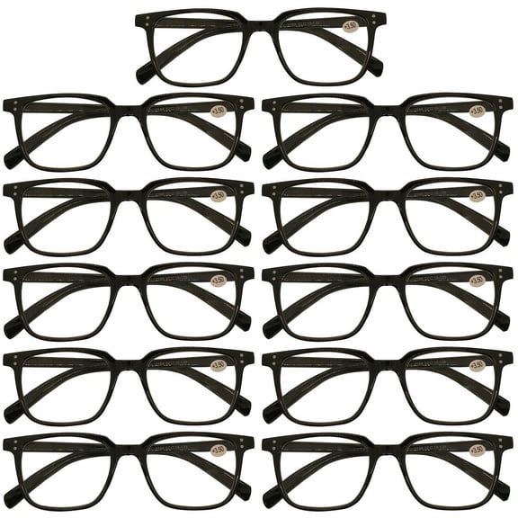 11 Packs Mens Womens Unisex Oval Frame Reading Glasses Blue Light Blocking Readers 1.00