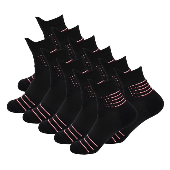 11 Pairs Mens Ankle Mid Cut Quarter Crew Black Athletic Cotton Cushioned Running Casual Sports Basketball Hiking Socks