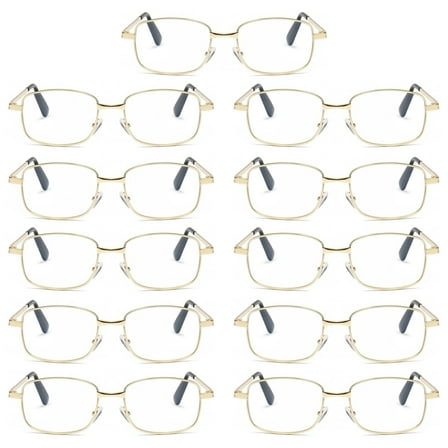 11 Pairs Mens Womens Metal Frame Clear Lens Reading Glasses Fashion Classic Readers +1.00