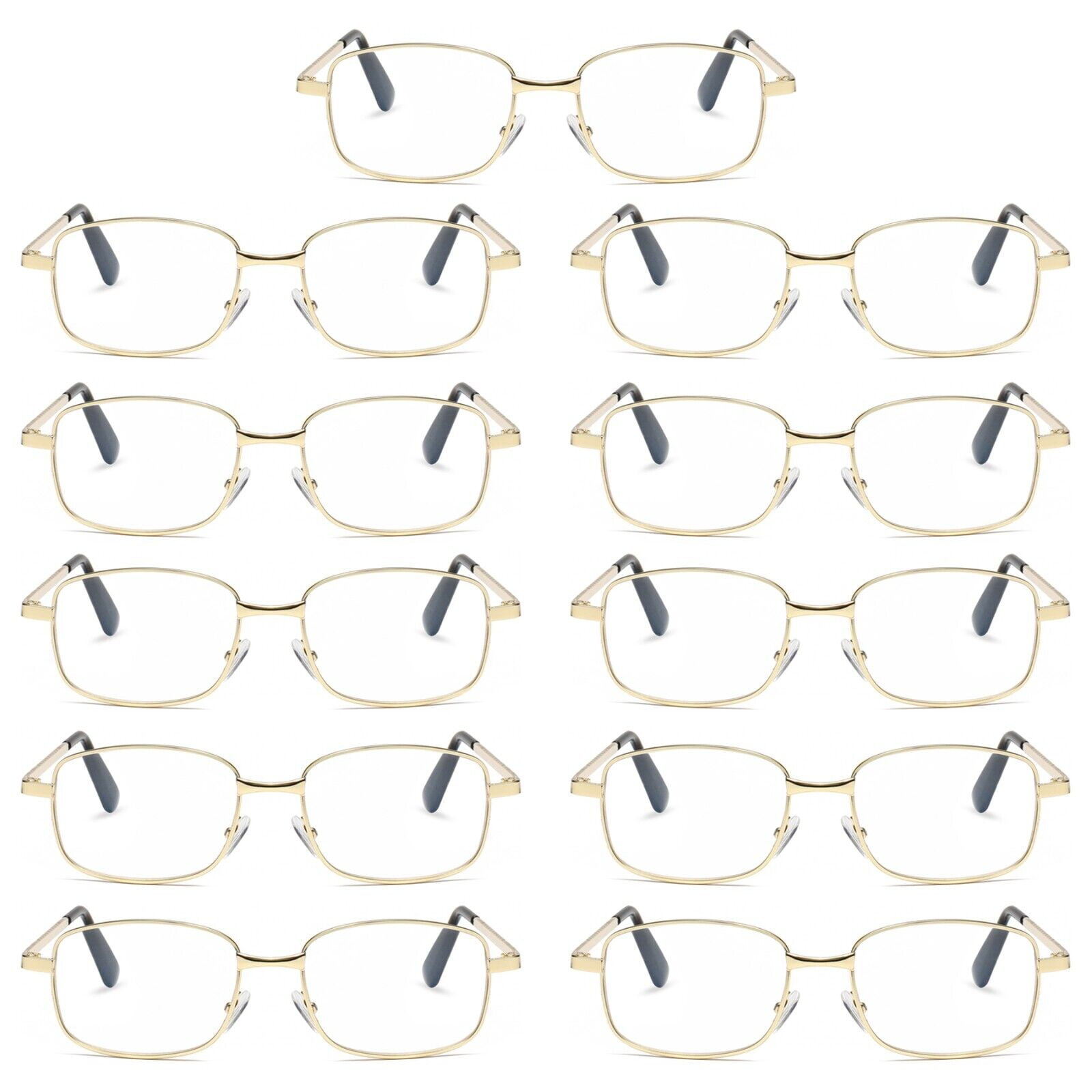 11 Pairs Mens Womens Metal Frame Clear Lens Reading Glasses Fashion Classic Readers +2.50