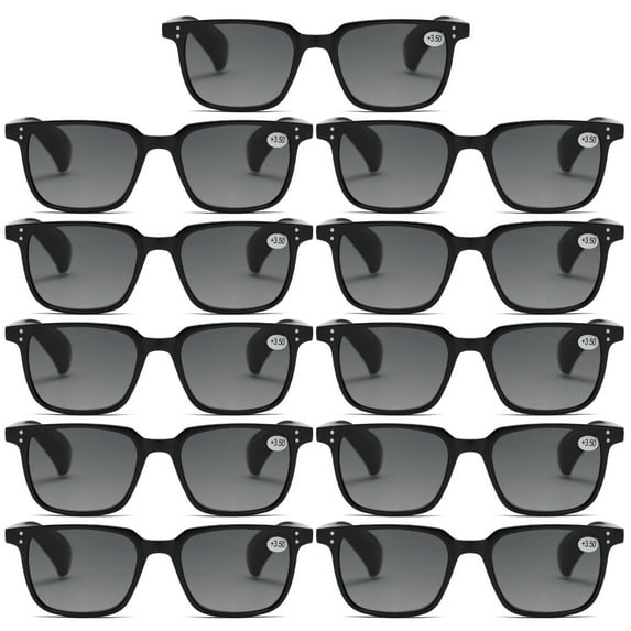 11 Pairs Mens Womens Unisex Reading Sunglasses Magnified Full Tinted Lens Sun Readers +1.00