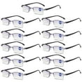 thumbnail image 1 of 11 Pairs Rimless Blue Light Blocking Reading Glasses Diamond Cut Edge Readers for Men +1.00, 1 of 6