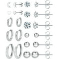 11 Pairs Surgical Steel Earrings Sets for Multiple Piercing Lightweight