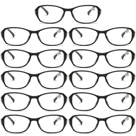 11 Pairs Womens Ladies Blue Light Blocking Reading Glasses Readers for Reading Paper work +1.00