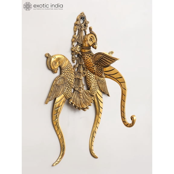 11" Parrot Design Wall Hanging Bracket in Brass