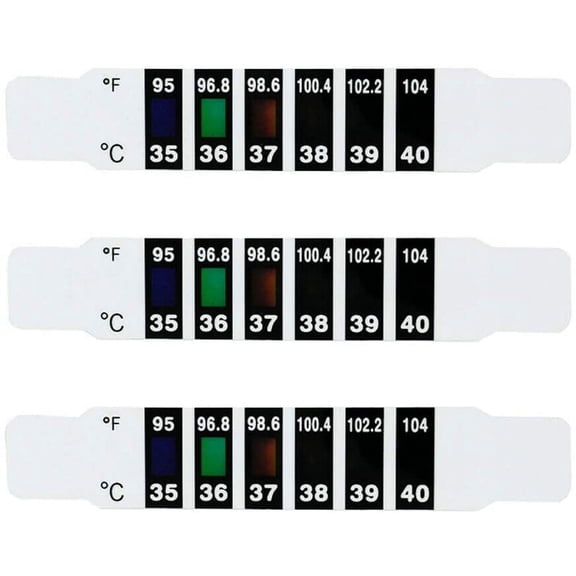 11 Patches Forehead Head Strip Thermometer Fever Body Baby Child Kid Adult Check Test Temperature Monitoring Safe Non-Toxic 95-104 