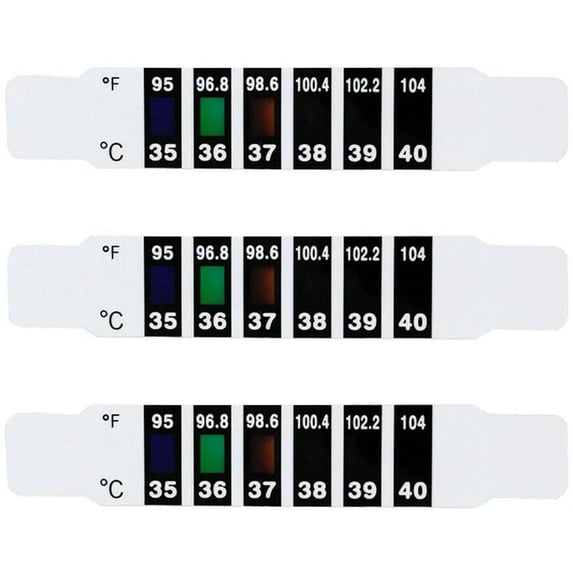 11 Patches Forehead Head Strip Thermometer Fever Body Baby Child Kid Adult Check Test Temperature Monitoring Safe Non-Toxic 95-104 ℉