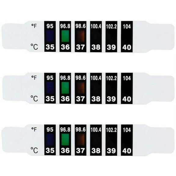 11 Patches Forehead Head Strip Thermometer Fever Body Baby Child Kid Adult Check Test Temperature Monitoring Safe Non-Toxic 95-104 