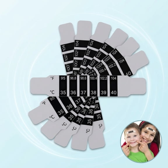 11 Patches Forehead Head Strip Thermometer Fever Body Baby Child Kid Adult Check Test Temperature Monitoring Safe Non-Toxic 95-104 