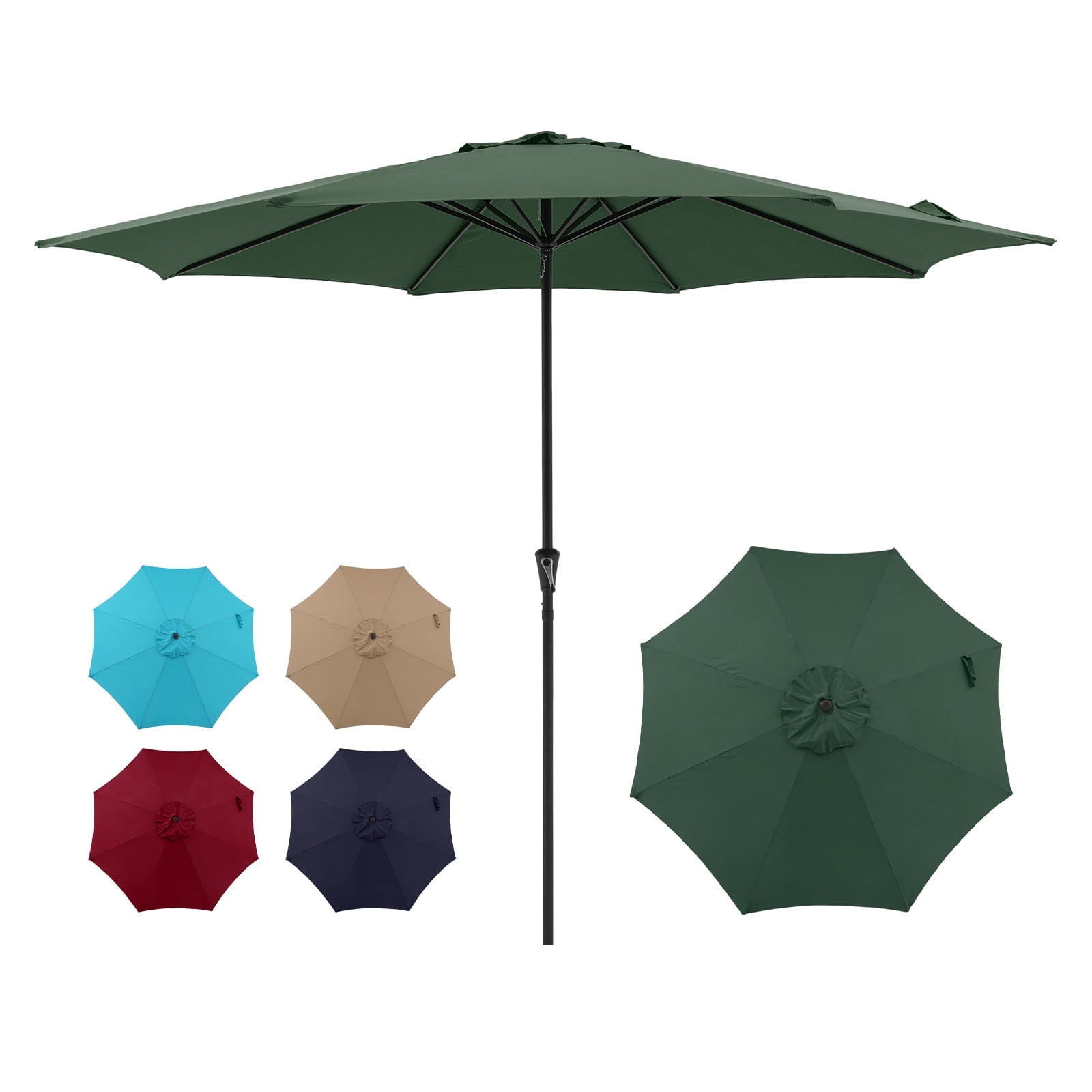 11' Patio Umbrella, Outdoor Table Market Large Umbrella with 8 Steel