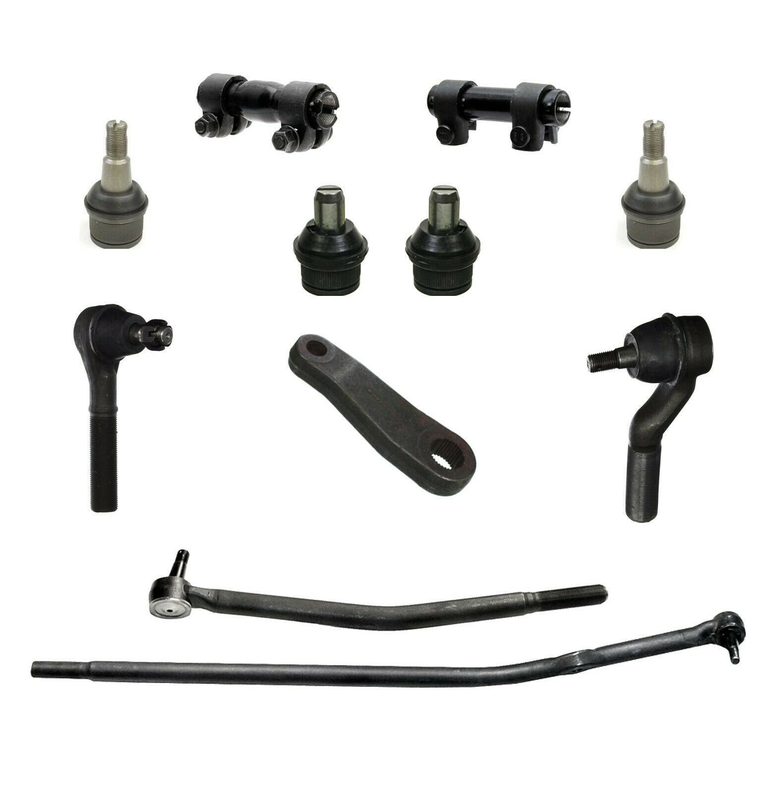 11 Pc Inner & Outer Tie Rod Ends Adjusting Sleeves Pitman Arm Upper