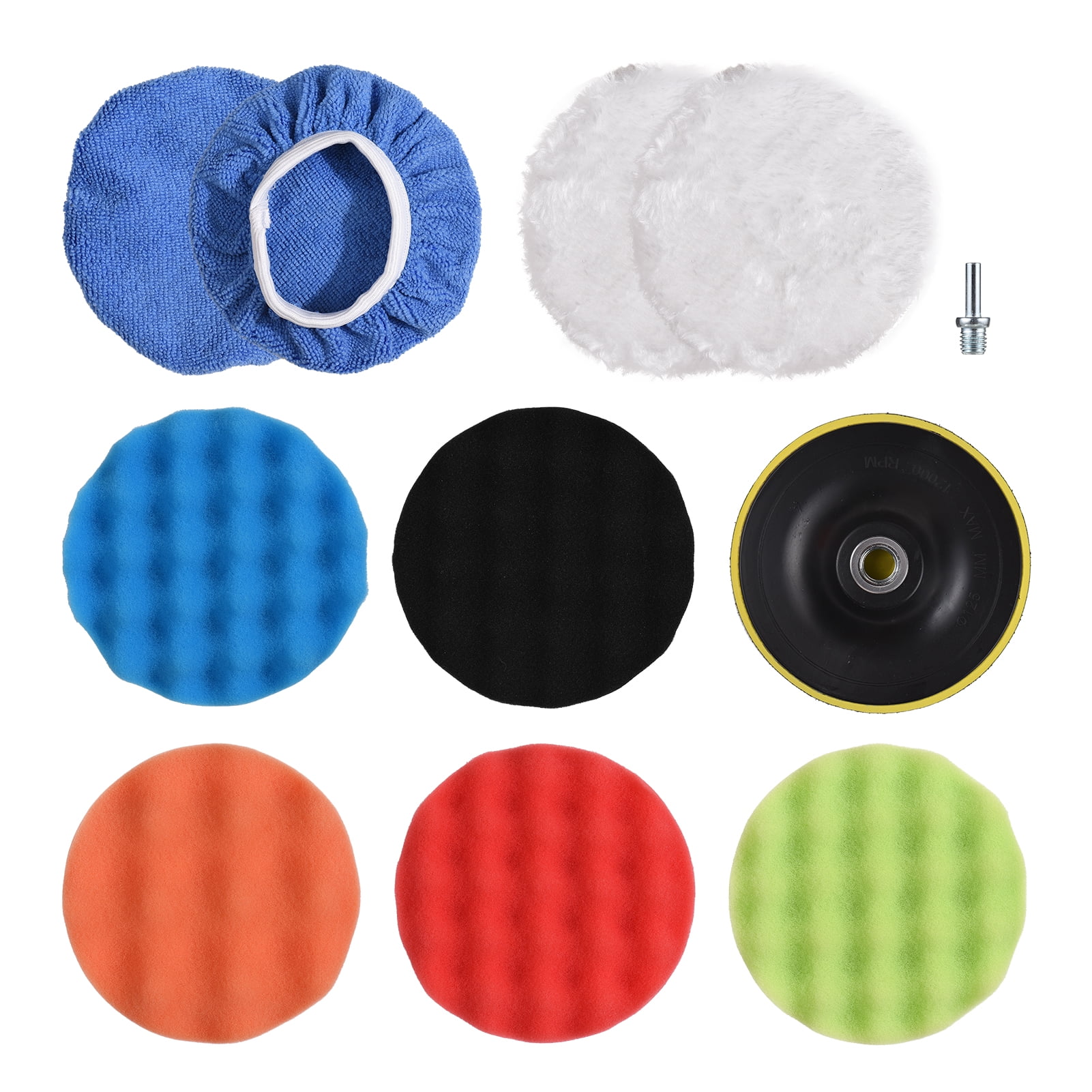 11 Pcs 5Inch Car Polishing Pad Kit Foaming Buffing Waxing Sponge Wool