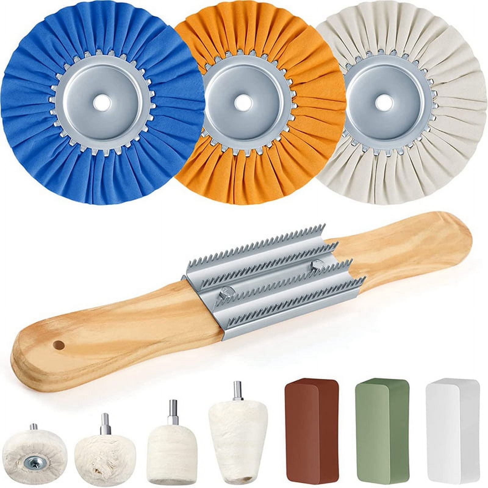 11 Pcs Airway Buffing Wheel Kit 8 Inch Polishing Wheel for Drill