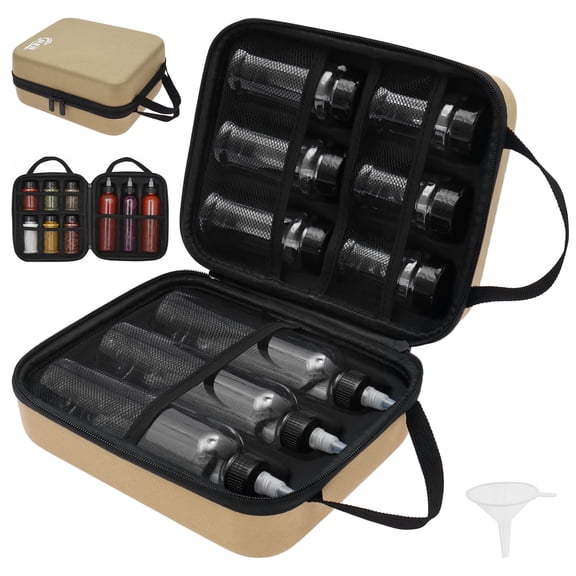 Camping Spice Kit Upgraded Khaki EVA Case 11 Pcs Seasoning Containers Set for Hiking BBQ Lightweight Travel Spice Kit