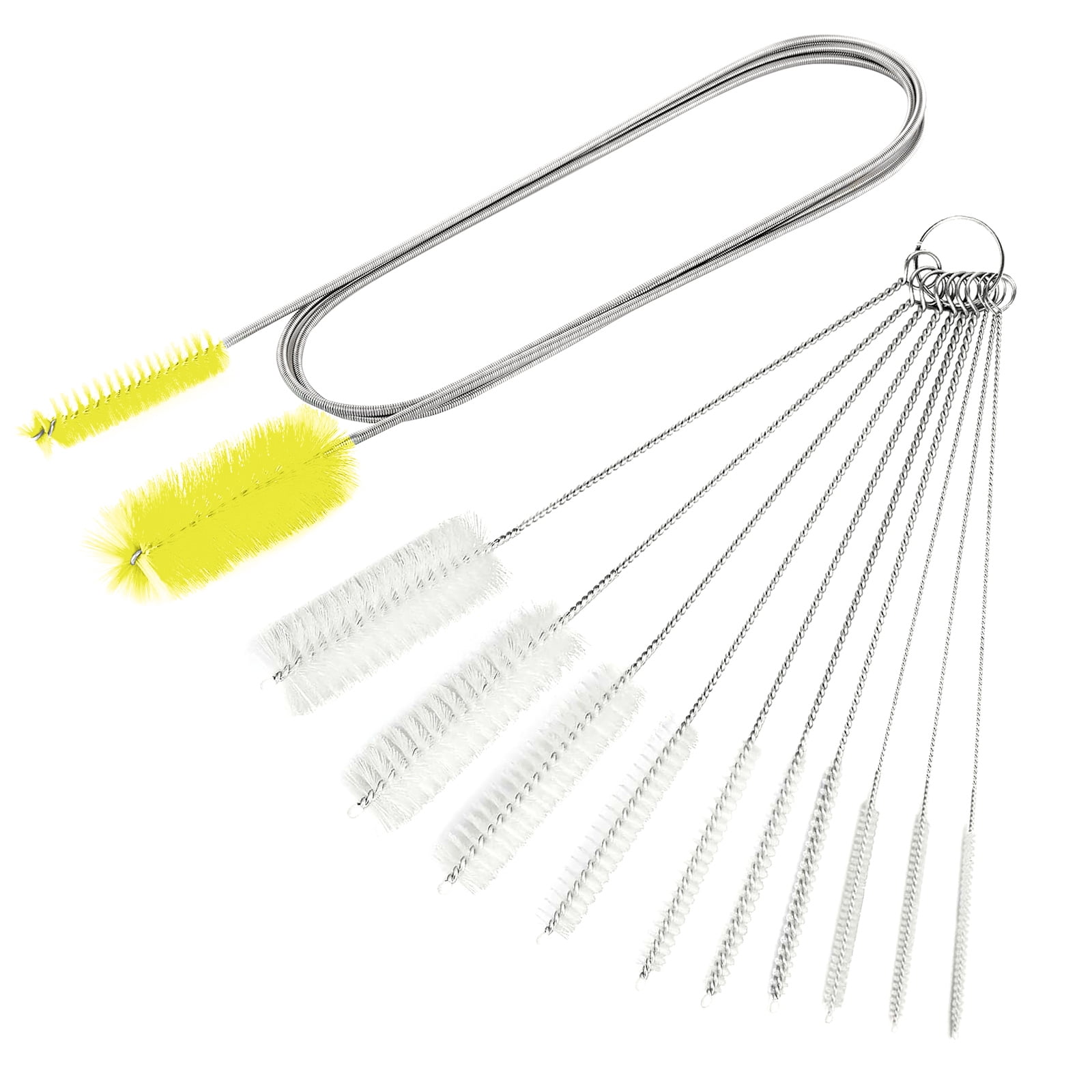 11 Pcs Flexible Pine Drain Brush & Straw Cleaner Brush Set, 61" Yellow ...