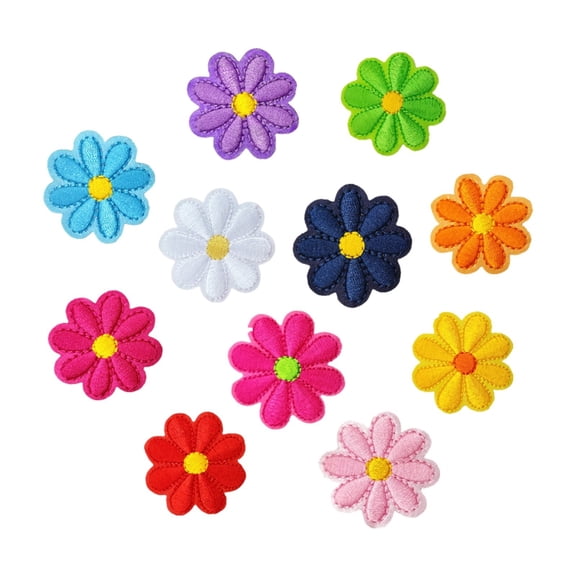 11 Pcs Flower Iron on Patches, Flower Embroidered Iron On Patch Applique, Clothing Fabric Accessories, Flower Sew on Patch Repair Decor for Clothing Backpacks Jackets Hats Jeans DIY Crafts
