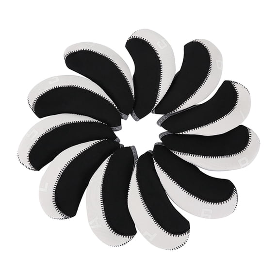 11 Pcs Iron Headcover Anti Scratch Numbered Headcover Protector Guard 4 9, P, S, White