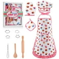 thumbnail image 1 of 11 Pcs Kids Aprons for Girls Boys, Kids Cooking and Baking Sets, Chef Hat Apron Pretend Play Set for Toddlers Age 3-8, White, 1 of 7
