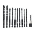 11 Pcs Masonry Drill Bit Set 5 6 8 10 12mm Cross Design Hex Shank Carbide Drill Bits for