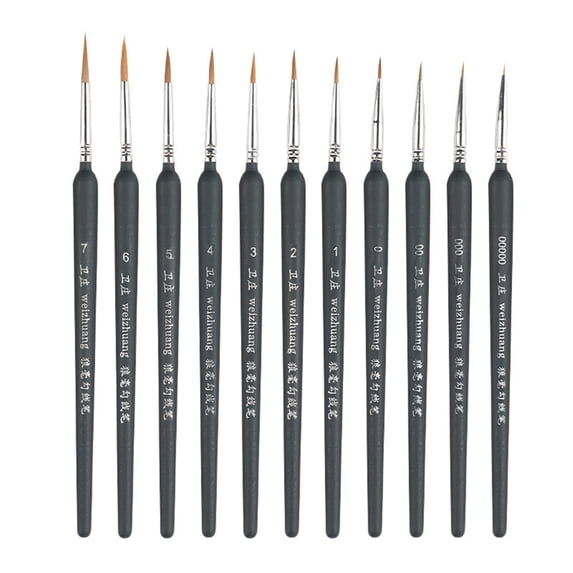11 Pcs Miniature Detail Paint Brush Set with Natural Wood Handle New Miniature Paint Brushes Mini Small Painting Brushes for Art Crafts Acrylic School Supplies Office Supplies 11*Pen