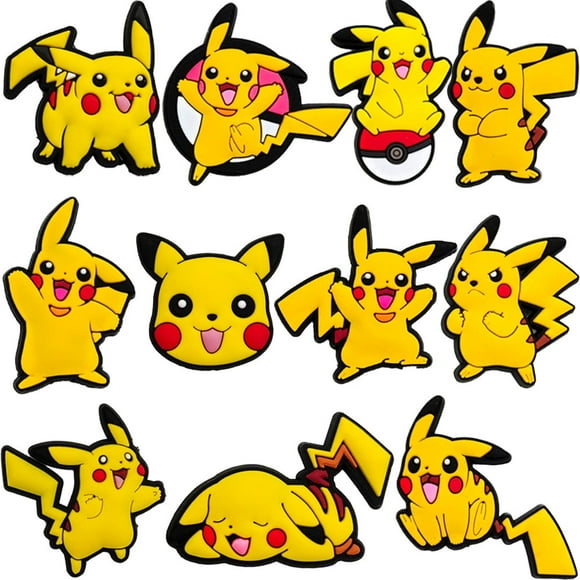 11 Pcs Pikachu Shoe Charms for Clog Sandals, Cute Shoes Decoration Charms for Teen Adults