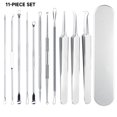 thumbnail image 1 of 11 Pcs Pimple Extractor Tool,Stainless Steel Acne Comedone Extractor,Sharp Tweezers Needles Blackhead Remover Kit with Storage Box, 1 of 6