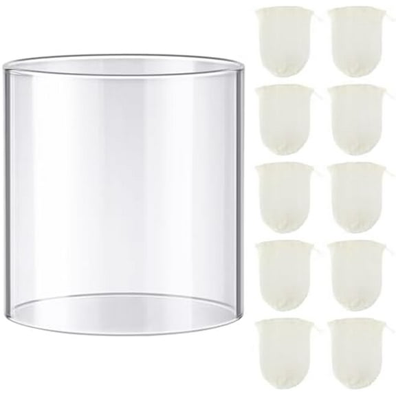 11 Pcs Propane Lantern Mantles with Glass Globe Replacement, Compatible with Coleman Fueled Lanterns, U Shape & Standard Replacement Propane Globe, Camp Lamp Mantle for Outdoor Camping