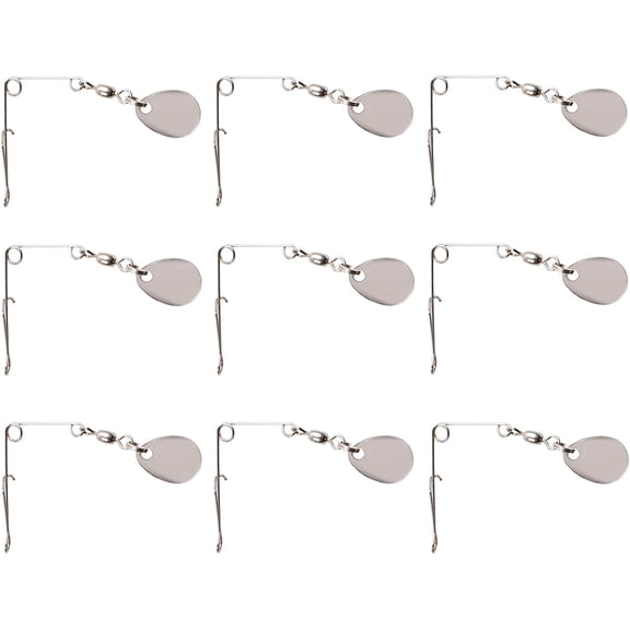 11 Pcs Silver Colorado Fishing Spinner Blades for Crappie Spinnerbait, Stainless Steel 0.8mm Wire Crappie Spin for Jig Lure, High Reflectivity for Freshwater Saltwater