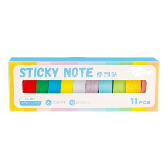 11 Pcs Simple Stickier Note Coloured Indexes Tabs Adhesive Stickier Pad Memos Pad for Office