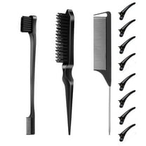 11 Pcs Slick Back Hair Brush, Rat Tail Comb, Edge | Bristle Brush, Hair Accessories for Girls, Kids, Toddlers Sleek Ponytail/Bun, Edge Control and Smoothing Baby Hair & Flyaways