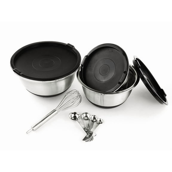 11 Pcs Stainless Steel Kitchenware Set and Silicone Lids