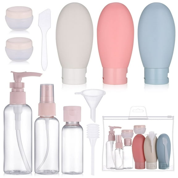 11 Pcs Travel Bottles for Toiletries, Refillable Travel Size Bottles, Leak Proof Travel Containers with Bag, Empty Travel Bottles, Travel Bottle Set for Travel Toiletries Lotion Shampoo Conditioner