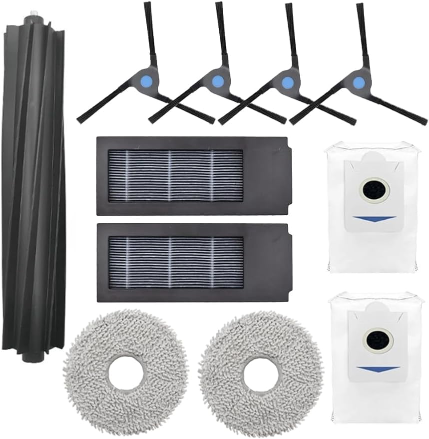 8 Dust Bags & 4 Mop Cloths For Ecovacs Deebot X2 Series Robot Vacuums - Replacement Parts Kit