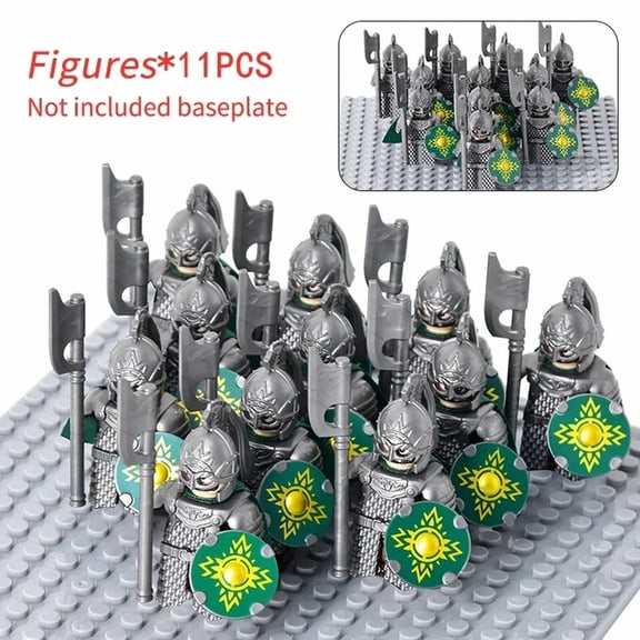 11 Pcs/set DIY Medieval Realm Assembly Bricks - Dwarf, Elf and Knight Character Figures with Interchangeable Outfits, LOTR Creative Learning Toy Gift for Fans Adult