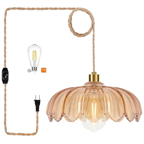 11--Pendant Light Plug In Mid Century Modern Hanging Ceiling Fixture