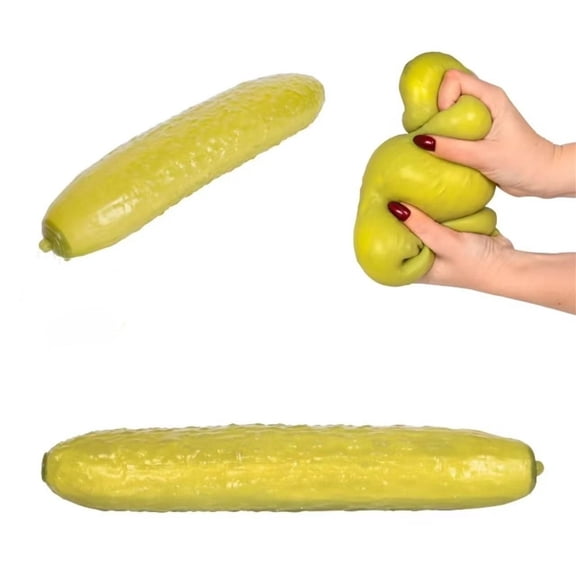 11" Pickle Squishy Toys, Fruit Squeeze Party Favors, Fun Gag Gift & Desk Accessory by Feledorashia