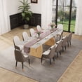 thumbnail image 1 of 11 - Piece 94.48 Inch Extendable Sintered Stone Dining Table with 10 Leather Chairs Dining Set, 1 of 12