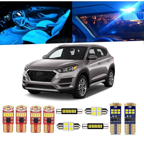 11 Piece Car Interior LED Lights Kit for Hyundai Tucson 2016-2020 Interior Map Dome Light License Plate Light + Install Tool
