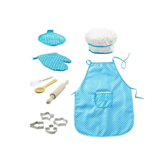 11-Piece Chef Role Play Set With Dress Up Costume And Pretend Kitchen Accessories,Gifts for 2-8 Year Old Girls Boys,Set Kids Apron for Girls Toddler Birthday Gifts for Kids Stocking Stuffer