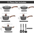 thumbnail image 1 of 11-Piece Granite Nonstick Cookware Set with Induction Base, Dark Gray Pots and Pans for All Stovetops, 1 of 6