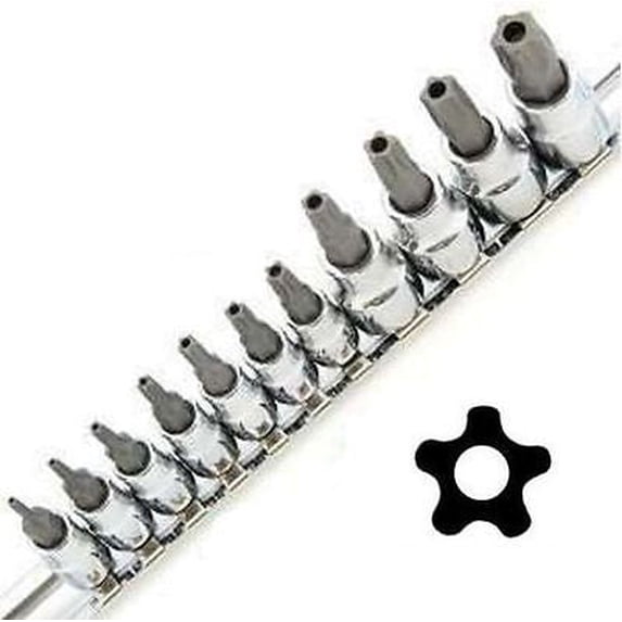 Ctt Tools Security Star Bit Socket Set Male 5-Point 11 Piece - Walmart.com