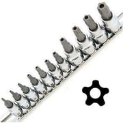 Ctt Tools Security Star Bit Socket Set Male 5-Point 11 Piece