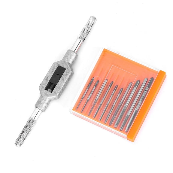11-Piece Mini Tap Set with Holder, HSS Metal Tapping Tools for M1 M1.2 M1.4 M1.6 M1.7 M1.8 M2 M2.5 M3 M3.5 Threads 11PCs steel