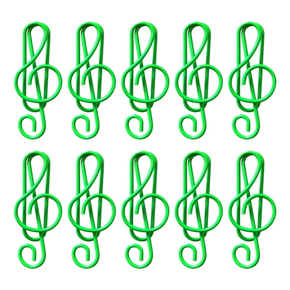 11-Piece Multicolored Metal Paper Clips - Creative Cartoon-Shaped Office Supplies, Fun Musical Note Design, PET-Coated Durable Clips for Books, Notes & Snacks (3.7x1.5cm)