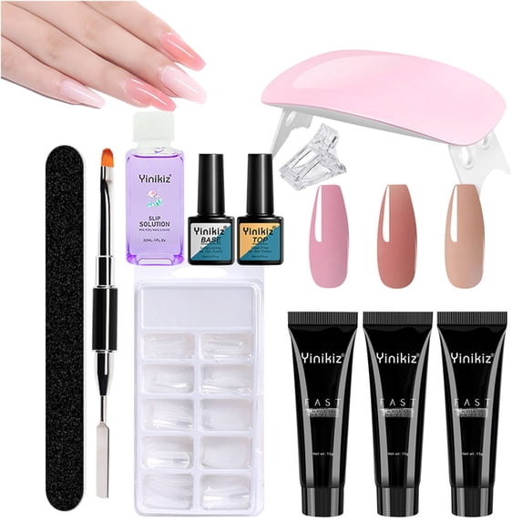 11-Piece Nail Extension Gel Set S232-03N - Nail Extension Starter Kit for Beginners, 3 Colors X 15Ml, Sets & Kits Easter Mother'S Day Nail Extension Makeup Organizers