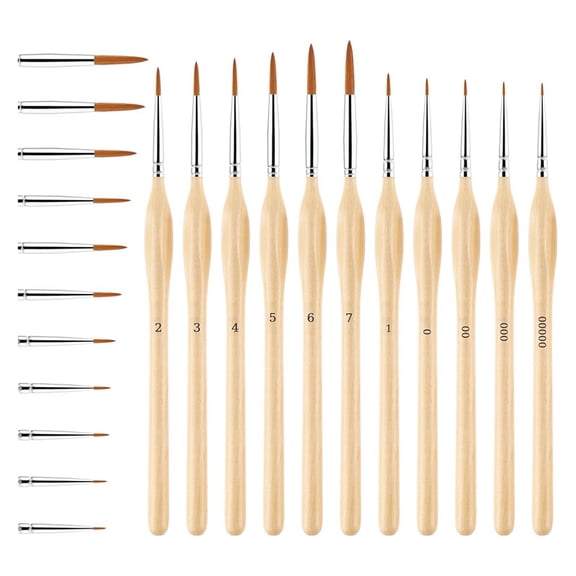 11 Piece Painting Brushes Detail Set Fine Tip for Mini Model Crafts